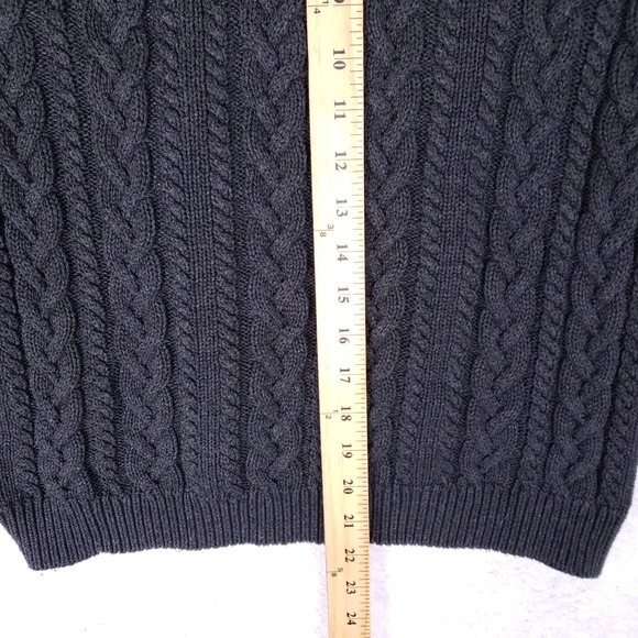 Lord & Taylor Fisherman Cable Knit Turtleneck Sweater Gray Small Vintage 90s - Picture 7 of 7